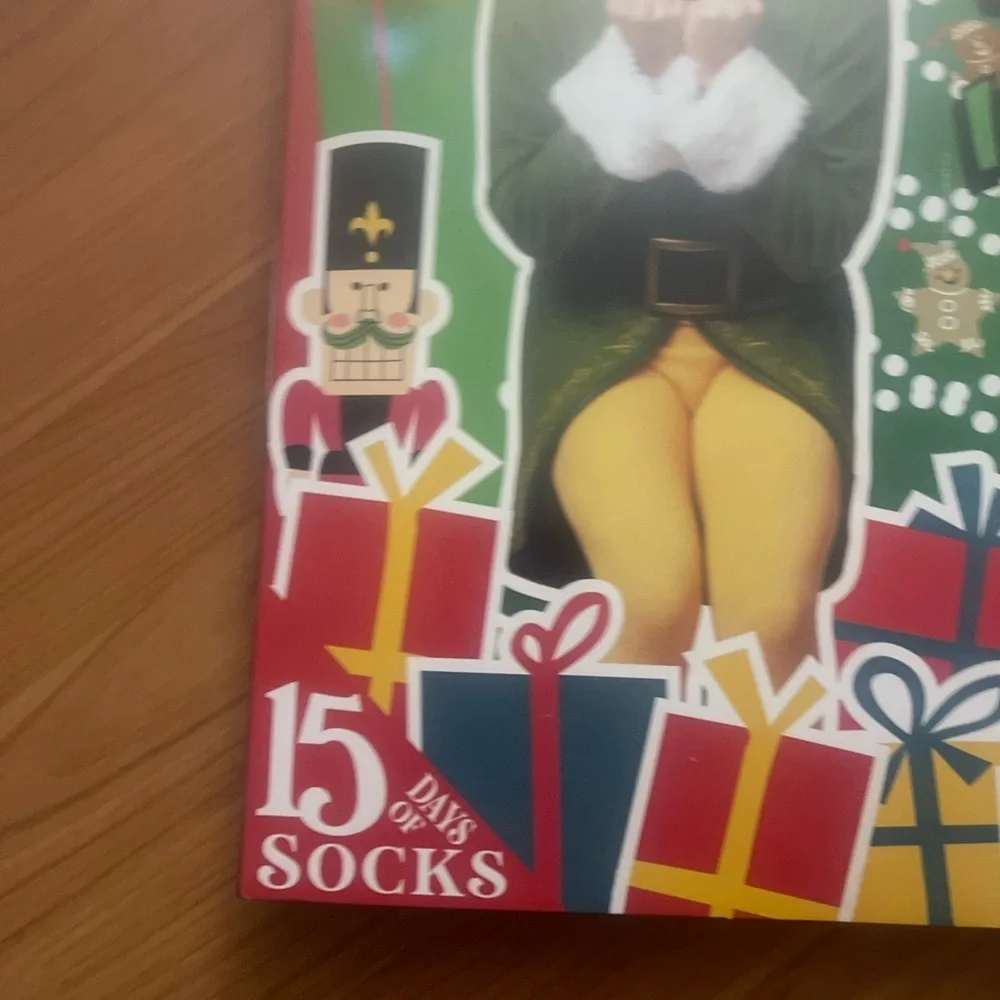 Men's Buddy The Elf 15 Days of Socks Advent Calendar 6-12 Assorted #C449 NWT